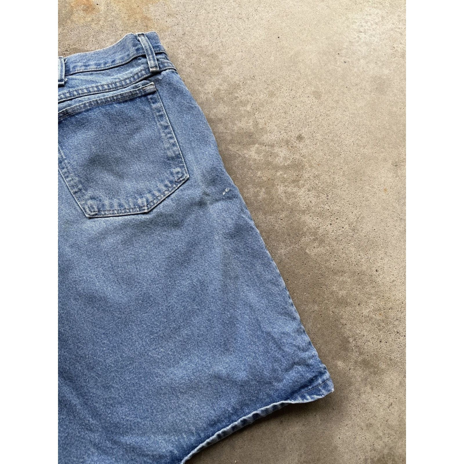 Vintage Thrashed Faded Light Wash Jean Shorts ERD Grunge Wrangler Size US 40 / EU 56 - 4 Thumbnail