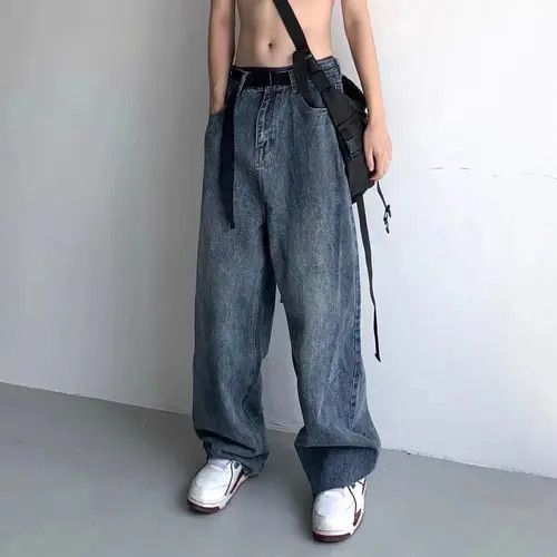 VIBE Vintage Wash Distressed Loose Fit Straight Jeans Size US 30 / EU 46 - 7 Thumbnail