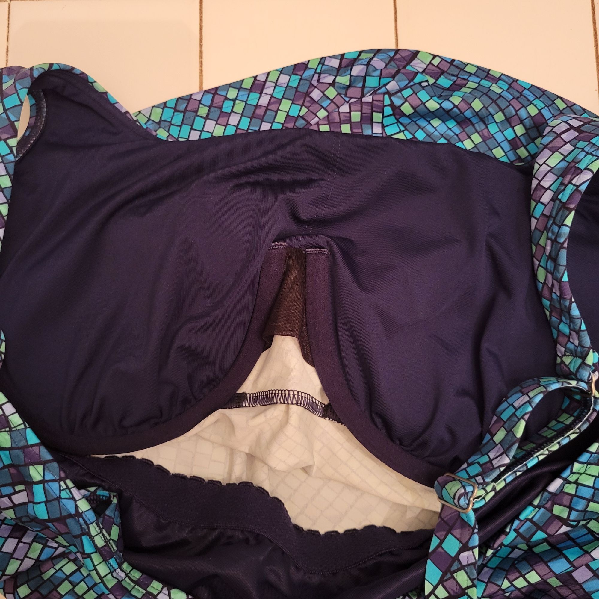 Lands' End Lands End Tankini Top 14DD Purple Blue Mosaic Print Swim Bea Size XL / US 12-14 / IT 48-50 - 5 Thumbnail