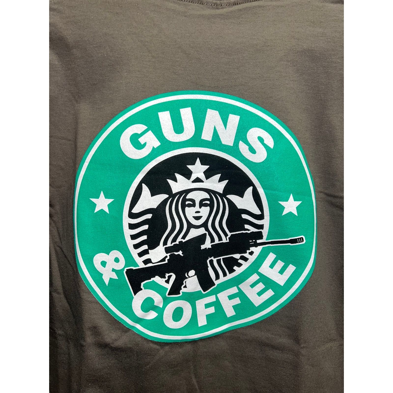 Gildan Guns And Coffee Shrit Graphic Gray Ultra Cotton Gun AR 15 XL Size US XL / EU 56 / 4 - 6 Thumbnail