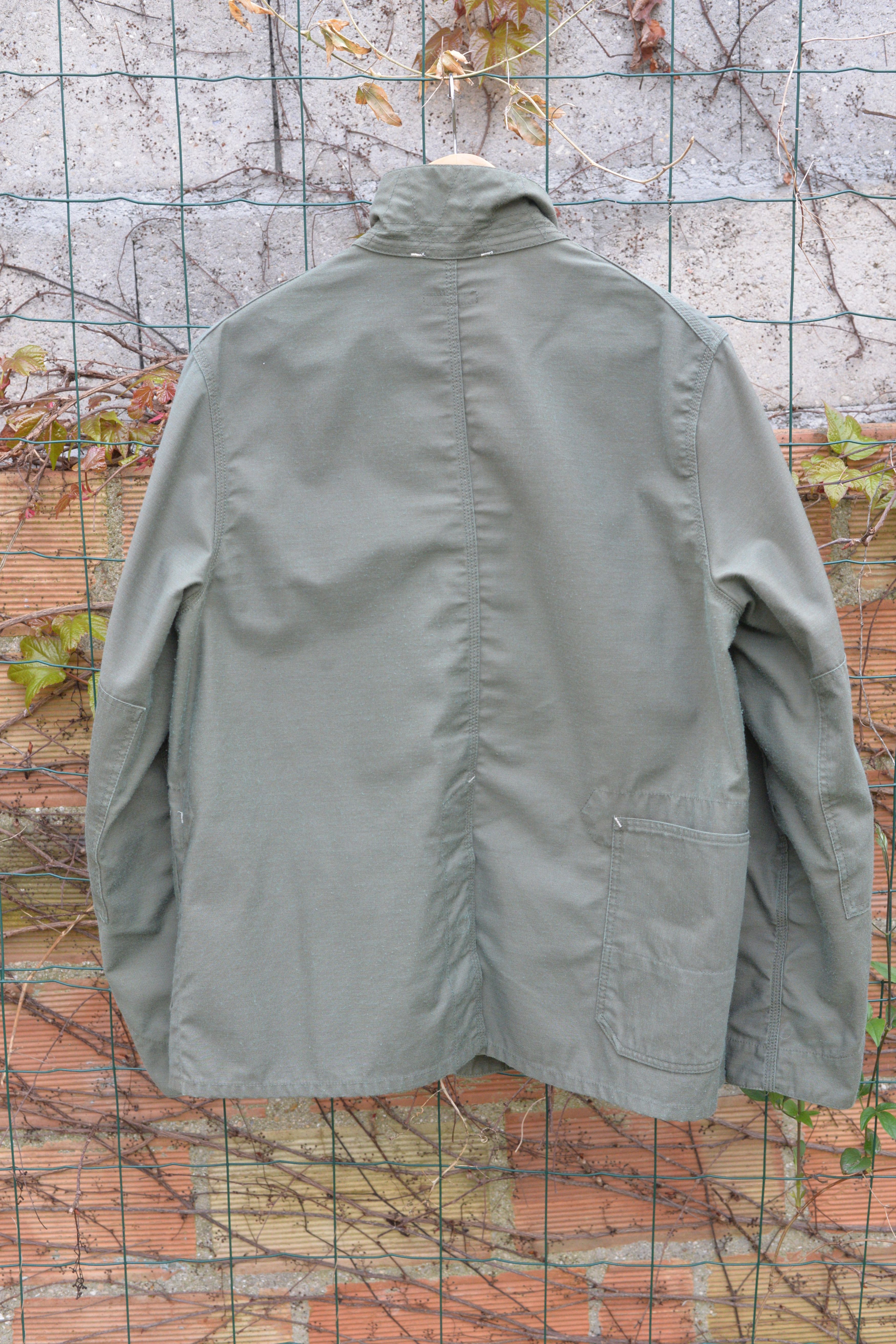 Engineered Garments Olive Nyco Reversed Sateen Coverall Jacket Size US M / EU 48-50 / 2 - 2 Thumbnail
