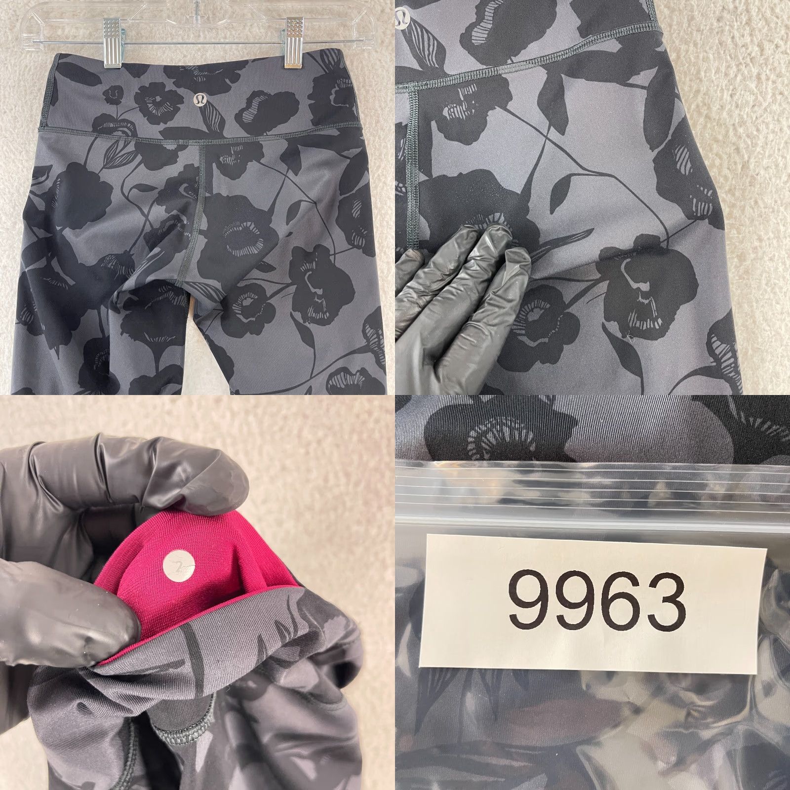 Lululemon Lululemon Wunder Under Crop II Leggings Womens Size 2 Gray Floral Print Athletic Size 26" / US 2 / IT 38 - 9 Thumbnail
