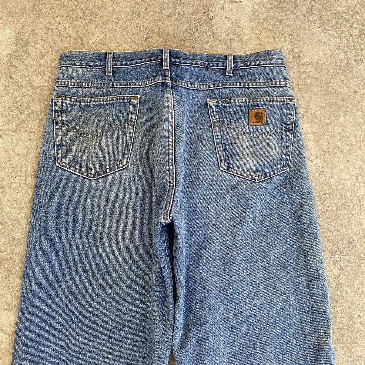 Carhartt VTG Carhartt Blanket Lined Relaxed Fit Faded Blue Jeans Size US 36 / EU 52 - 16 Thumbnail