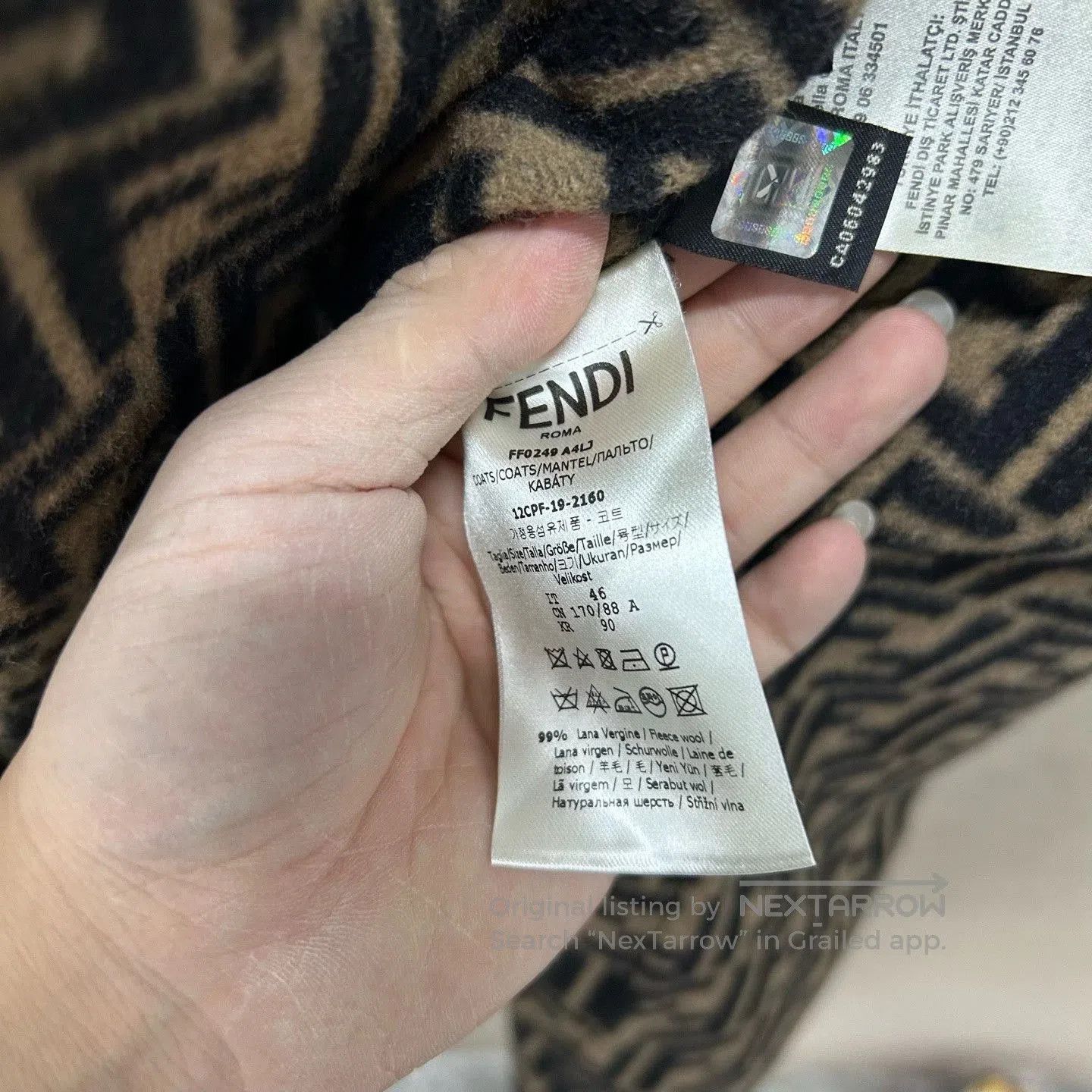 Fendi Fendi Black Logo Reverse Long Coat. Size XL / US 12-14 / IT 48-50 - 5 Thumbnail