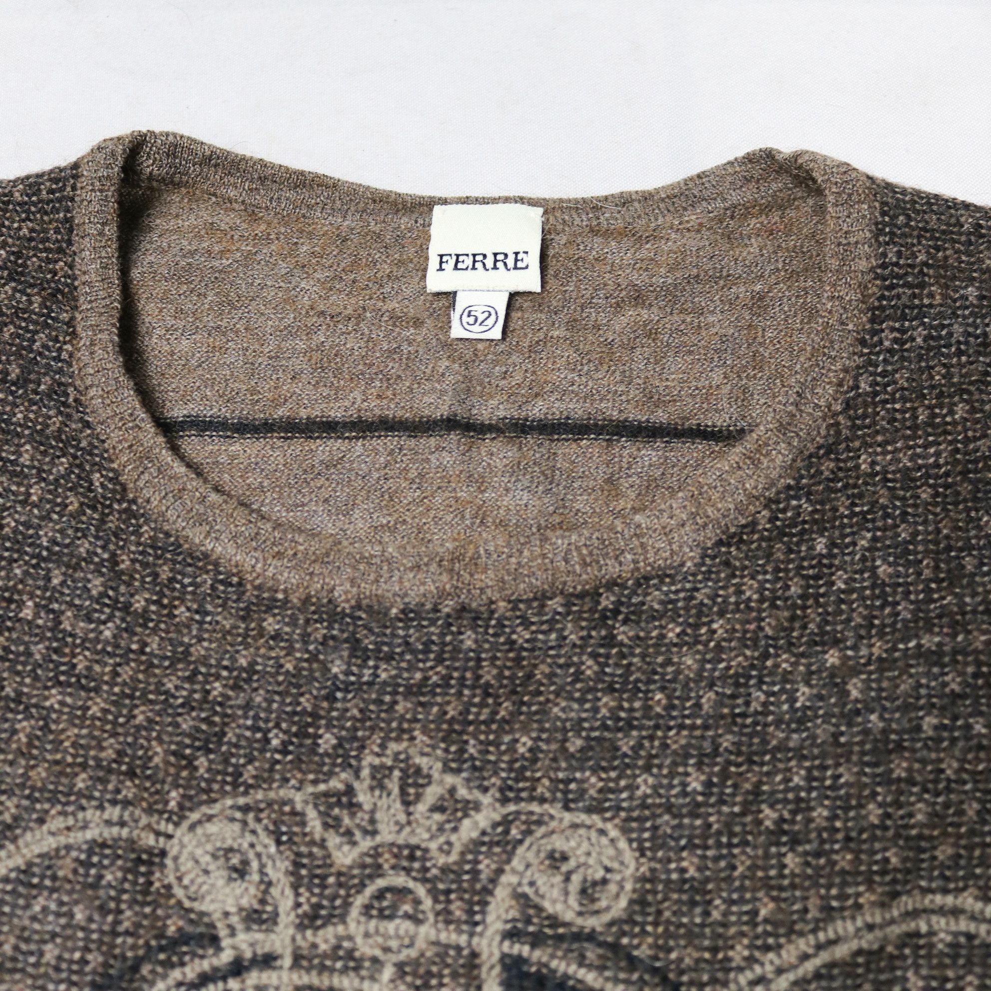 Gianfranco Ferre Gianfranco Ferré Embroidered Logo Wool Blend Knit Sweater Size XXL / US 16-18 / IT 52-54 - 4 Thumbnail