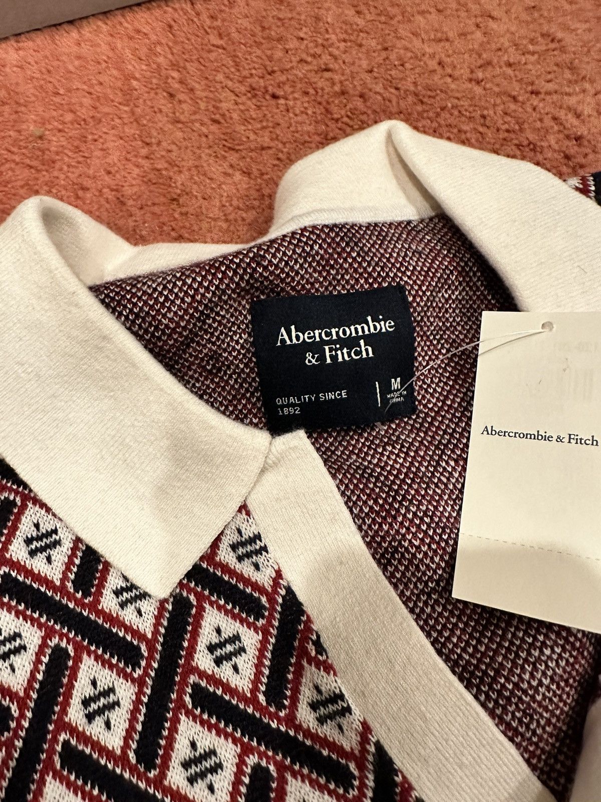 Abercrombie & Fitch Johnny collar patterned polo Size US M / EU 48-50 / 2 - 2 Thumbnail