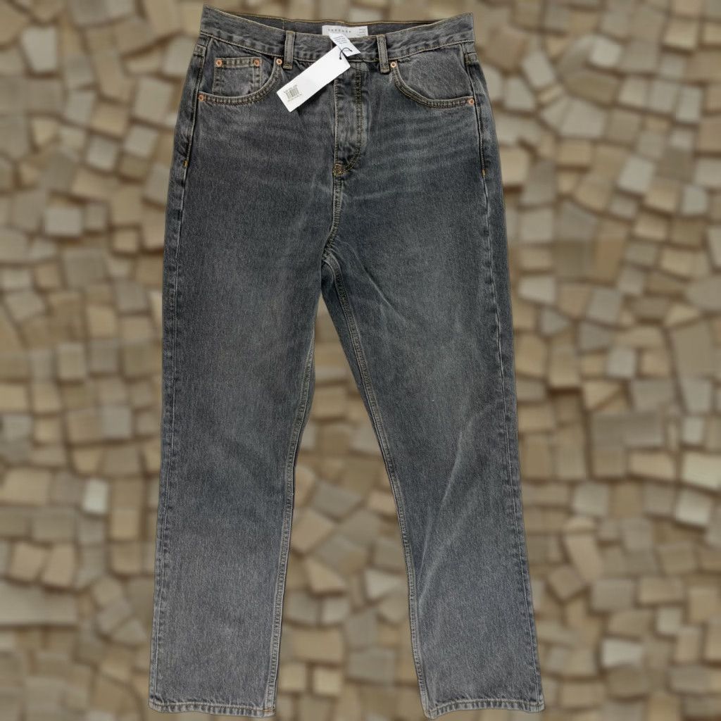 Topshop Topshop Jeans Women's Size 30x34 Gray High Waist Straight Leg NWT Regular Inseam 29 in Pockets NWT Mens? Size 24" / US 00 / IT 34 - 1 Thumbnail