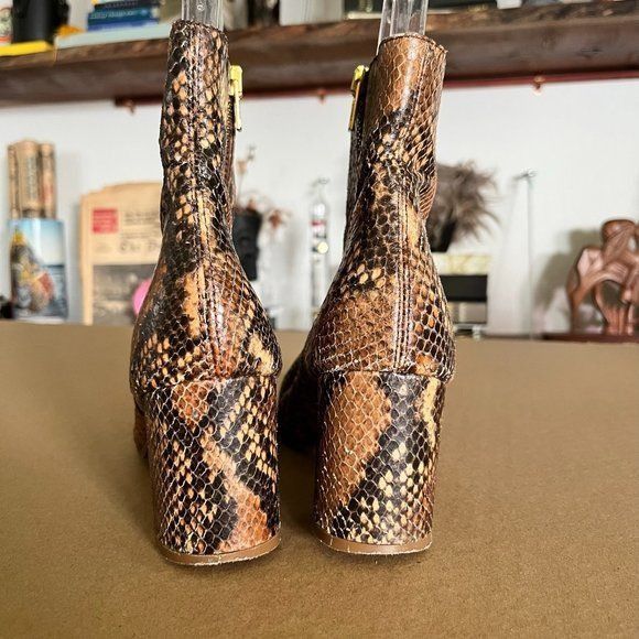 Zadig & Voltaire Zadig & Voltaire Glimmer Wilk Embossed Snake Heeled Boots Size US 8 / IT 38 - 7 Thumbnail