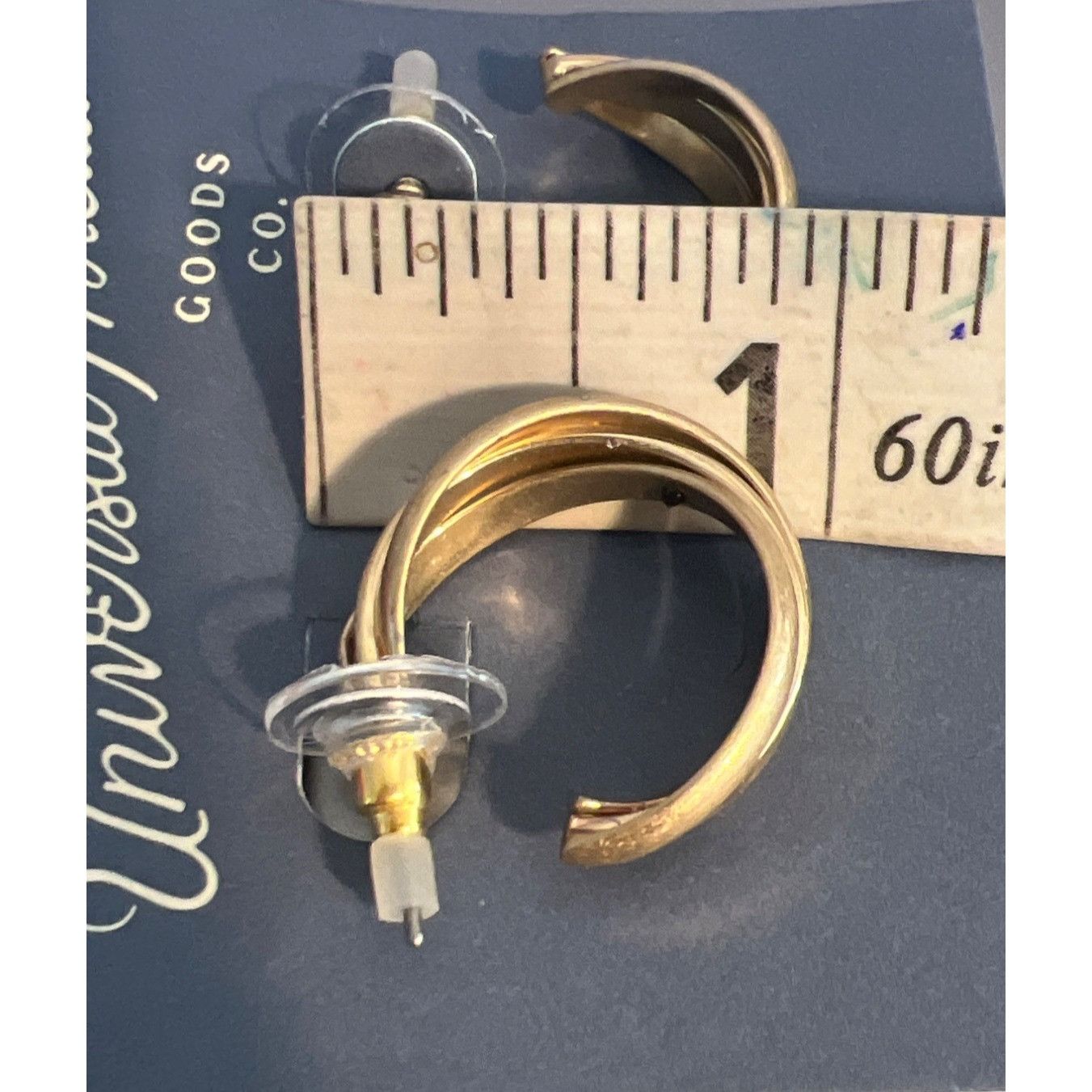 Other Universal Thread 3 Pair Gold Tone Earrings Pierced Hoops Nic Size ONE SIZE - 3 Thumbnail