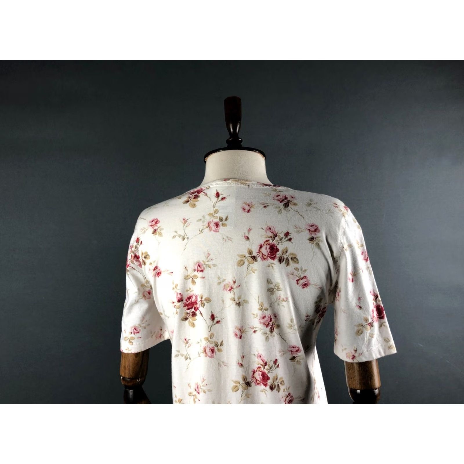 Laura Ashley Laura Ashley Women's Blouse Size M Ivory 100% Cotton Floral Short Sleeve Button-Up Top Casual Classic Shirt Womens Size M / US 6-8 / IT 42-44 - 4 Thumbnail
