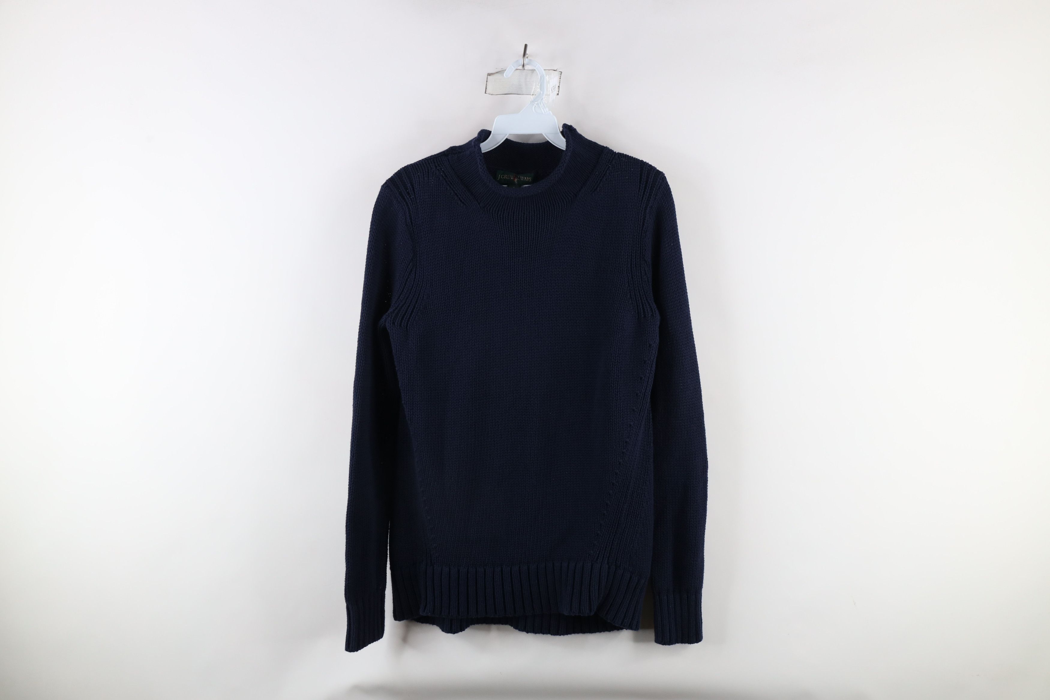 J.Crew × Vintage Vintage 90s J Crew Cotton Ribbed Marled Knit Sweater Blue Size S / US 4 / IT 40 - 1 Thumbnail