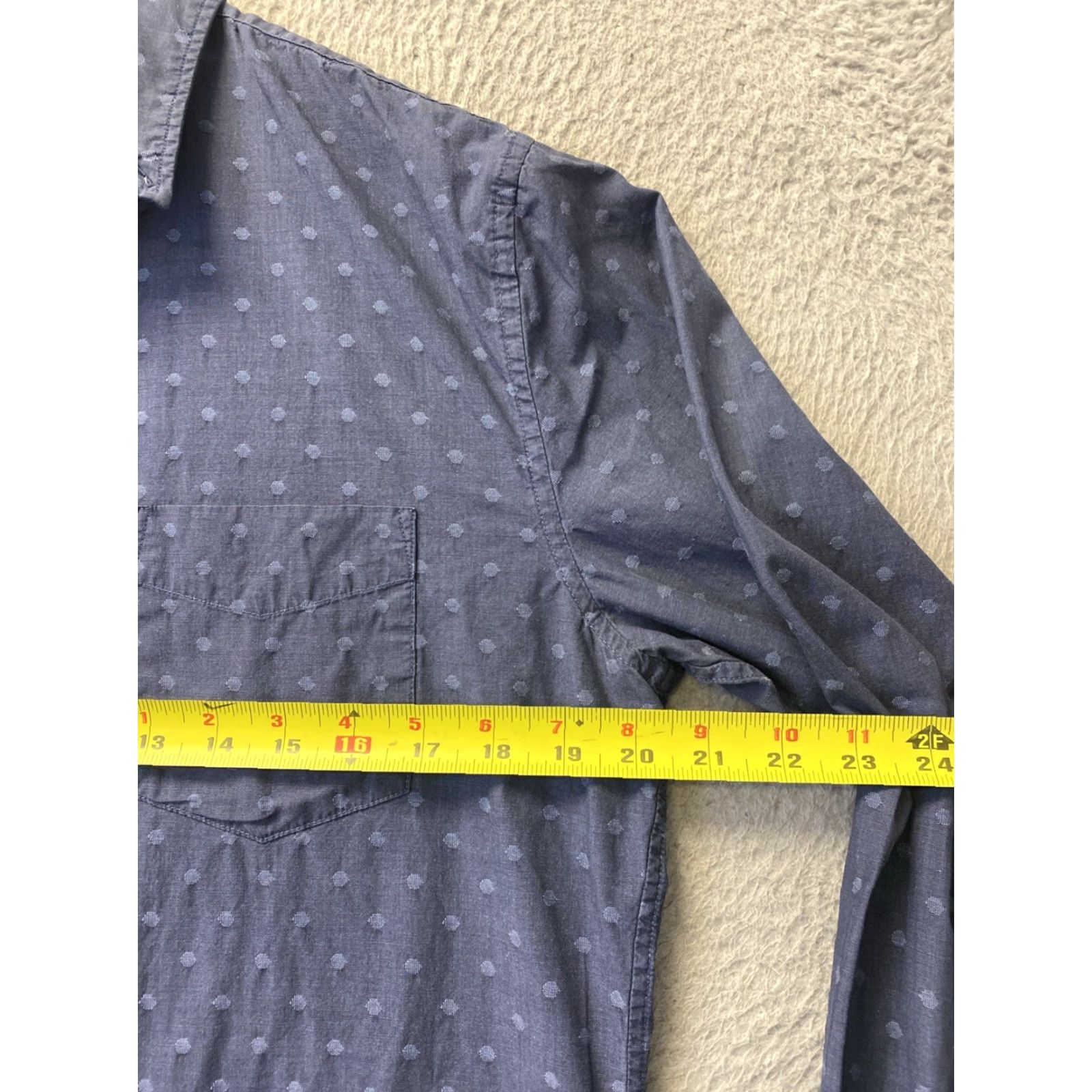 Bonobos Bonobos Shirt Mens Medium Navy Blue Button-Up Pocket Polka Dots /164-5 Size US M / EU 48-50 / 2 - 5 Thumbnail