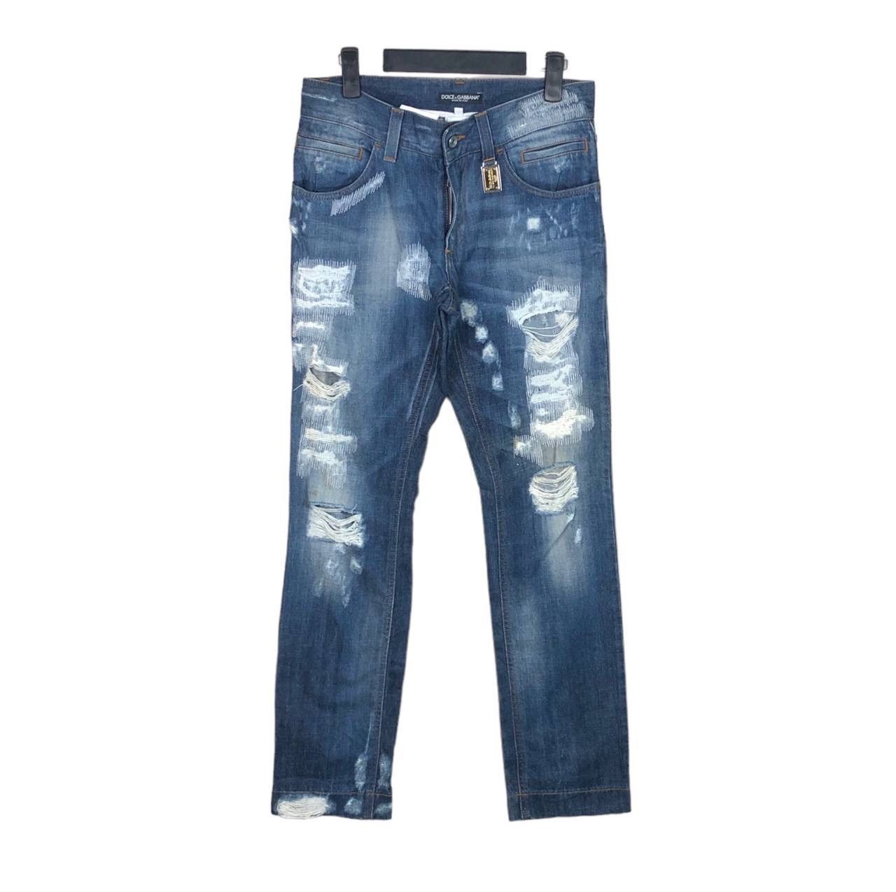 Dolce & Gabbana Destroyed Dolce & Gabbana Distress Ripped Jeans Punk Denim Size US 31 - 1 Thumbnail