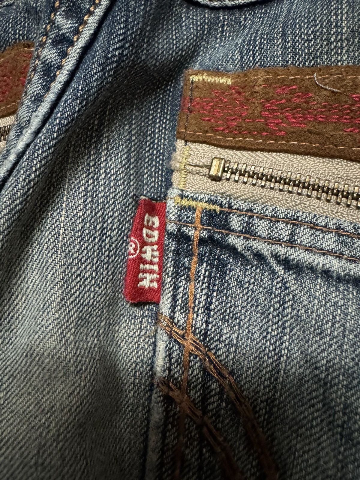 Edwin 💥BAGGY💥INSANE EDWIN EXCLUSIVE VINTAGE REPAIRED MUDWASH JEAN Size US 31 - 15 Thumbnail