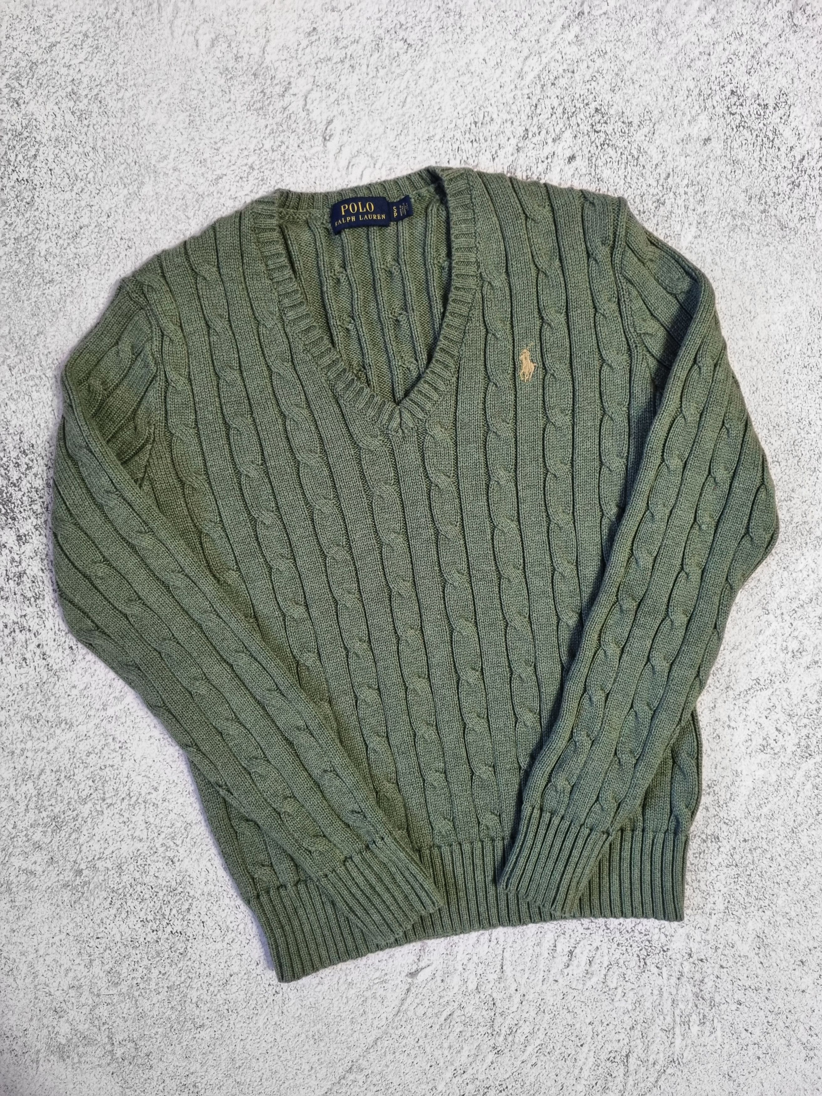 Polo Ralph Lauren Polo Ralph Lauren Braided Cable Knit V Neck Cotton Sweater Size S / US 4 / IT 40 - 2 Thumbnail
