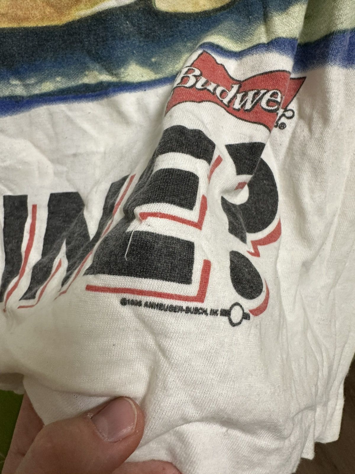 Budweiser × Vintage Vintage 90s Budweiser Frog Your Pad or Mine? 1995 T Shirt Size US L / EU 52-54 / 3 - 7 Thumbnail