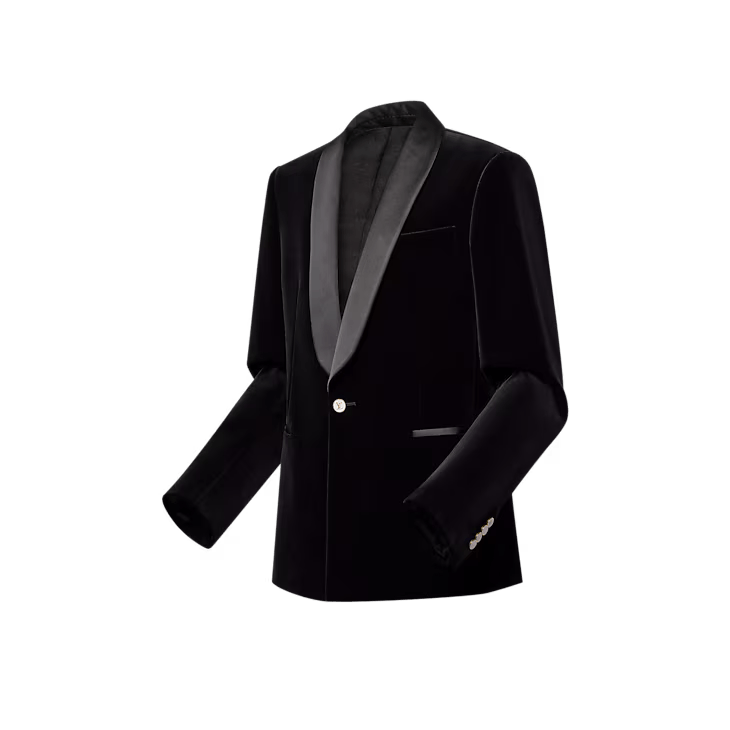 Louis Vuitton Single-Breasted Velvet Tuxedo Jacket Size 50R - 2 Thumbnail