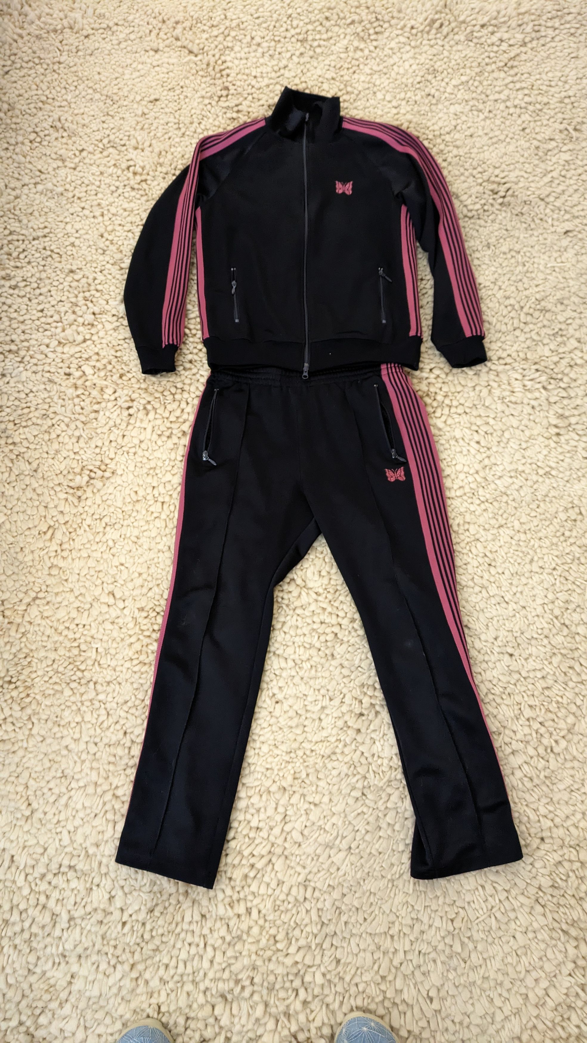 image of Needles Full Track Suit Black Red Size Medium Japanese, Men's
