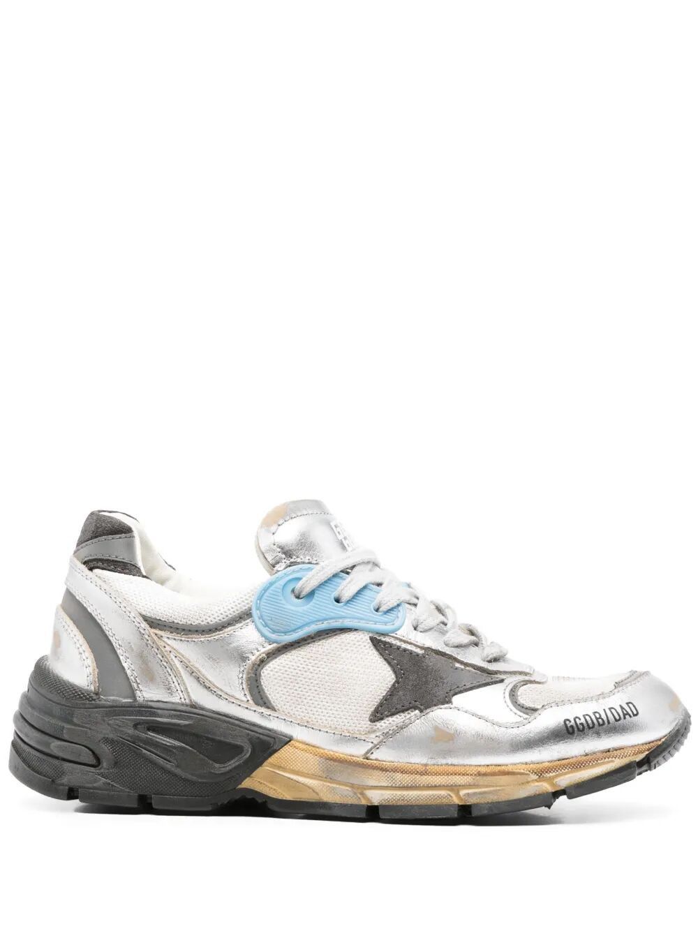 Golden Goose "running Dad" Mesh And Laminated Leather Upper Suede Star Laminated Leather Toe And Tongue Shoes, Women's (Size 8)