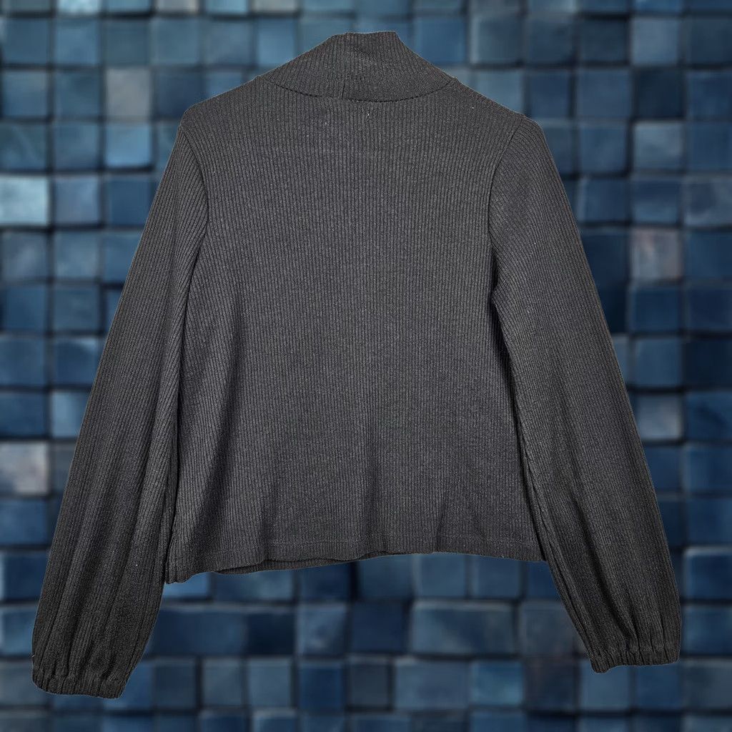 Madewell Madewell Turtle Neck Top Size M Black Ribbed Bubble Sleeve Swing Size M / US 6-8 / IT 42-44 - 1 Thumbnail