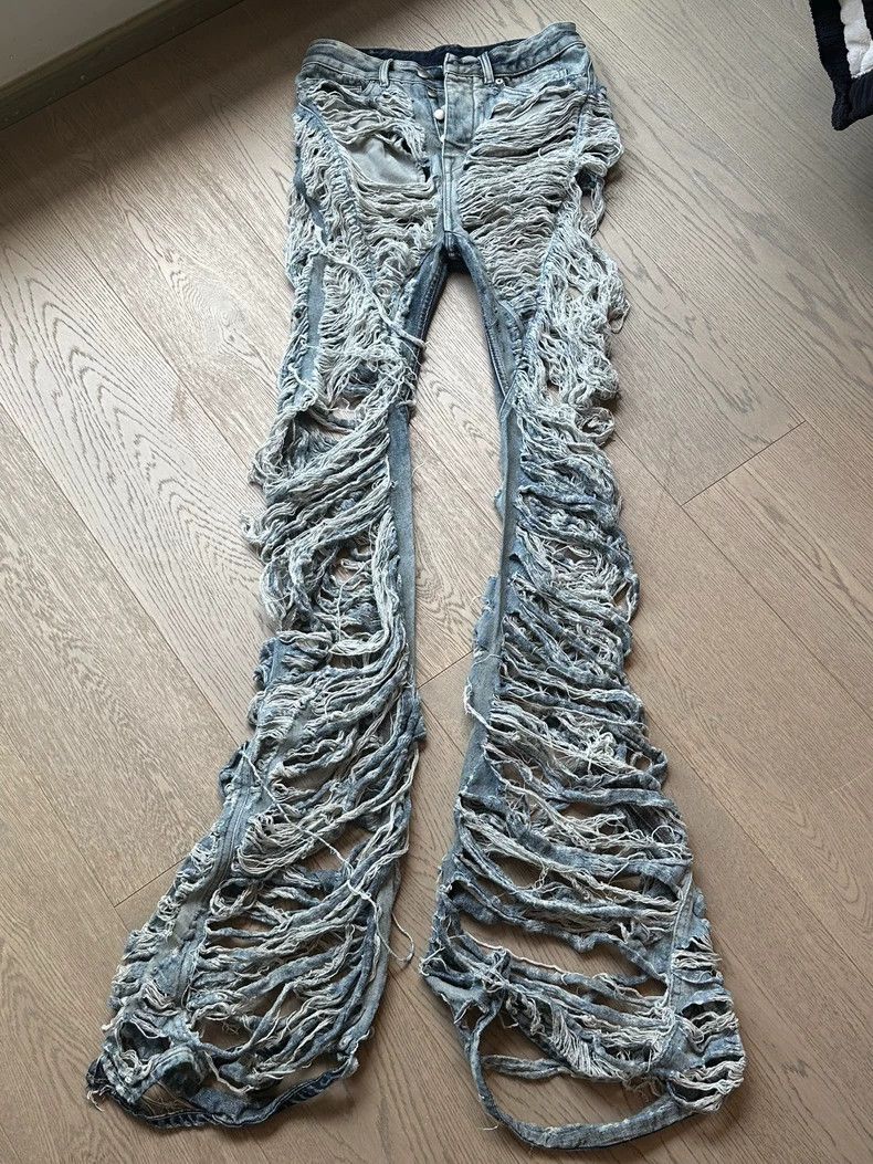 Rick Owens Rick Owens 23FW Distressed Denim Pants Size US 29 - 1 Thumbnail