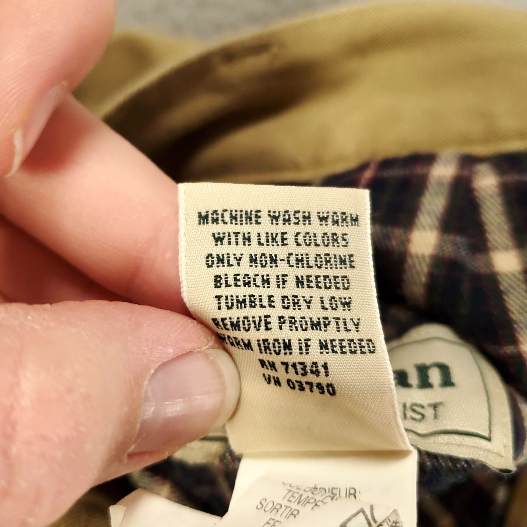Vintage LL Bean Pant Mens 46x30 Chino Cotton Pleated Lined Comfort Waist Beige Size US 30 / EU 46 - 7 Thumbnail