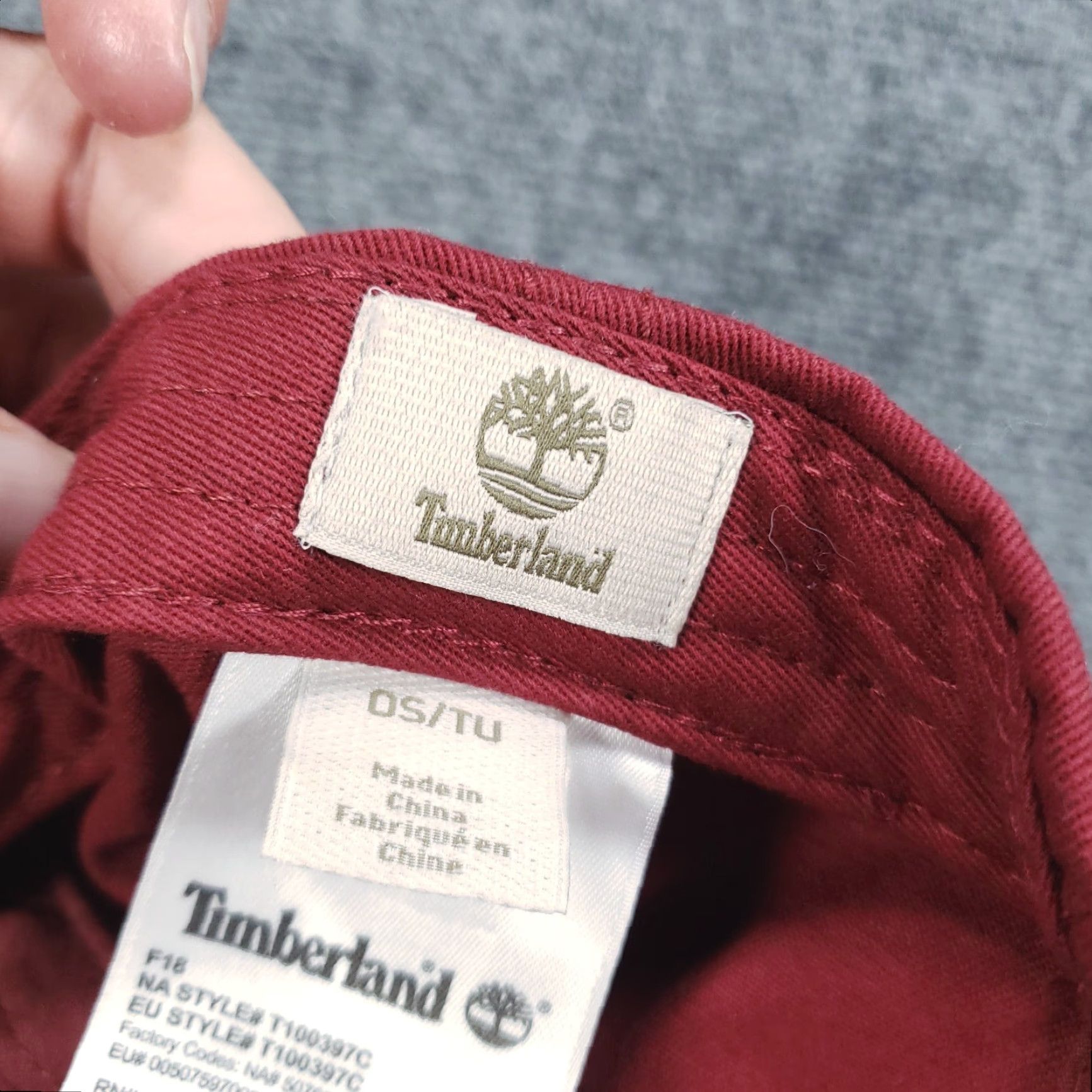 Timberland Timberland Cap Mens One Size Red Snapback Flat Brim Outdoor Hat Size ONE SIZE - 5 Thumbnail