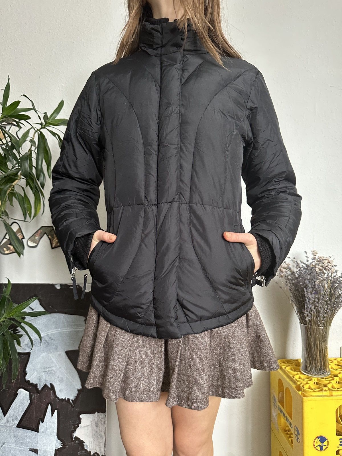 Oasis Skinny Sculpted Puffer Down Jacket y2k Vintage