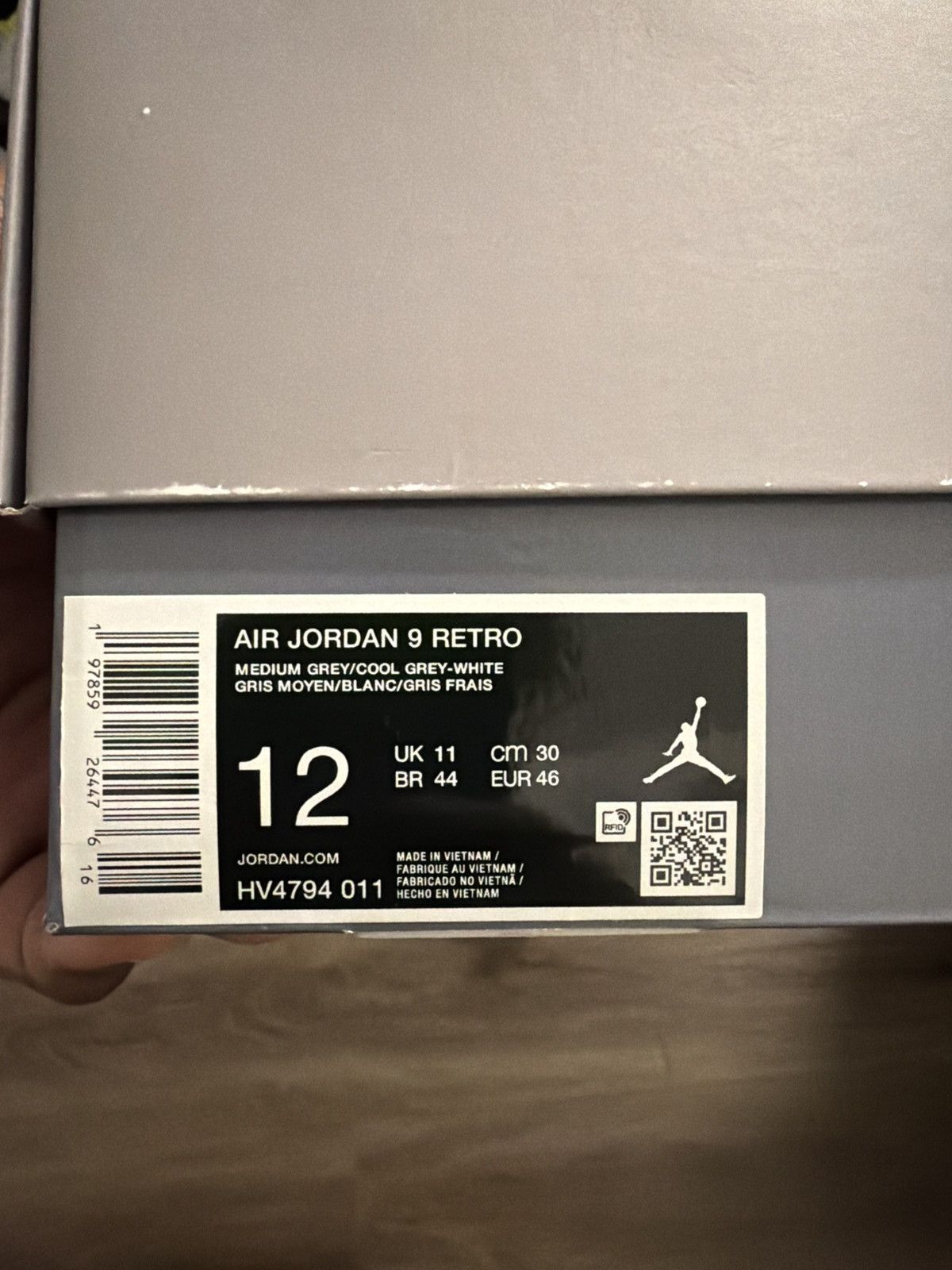 Jordan Brand COOL GREY RETRO 9 Size US 12 / EU 45 - 5 Thumbnail