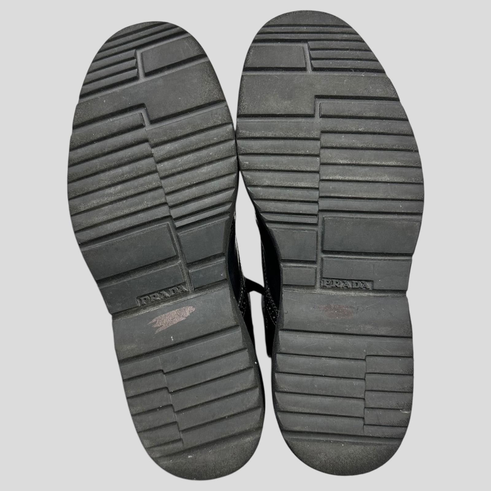 Prada Prada Brogue Detailed Leather Combat Boots - UK7.5/8 Size US 8.5 / EU 41-42 - 5 Thumbnail
