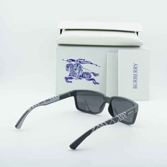 Burberry Burberry BE4495D 423387 Sunglasses Grey Rectangle Frame Size ONE SIZE - 9 Thumbnail