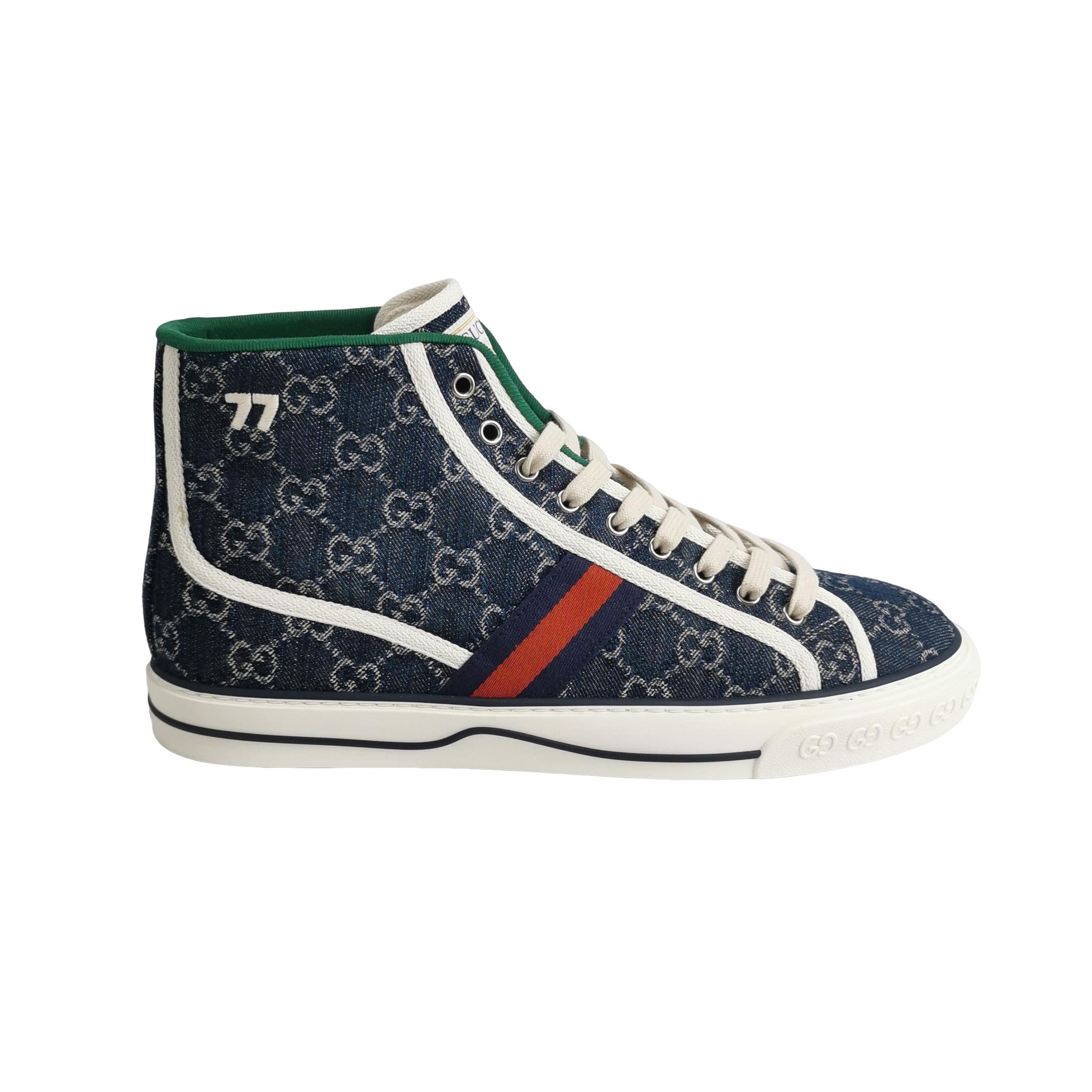 Gucci Gucci Tennis 1977 GG Supreme Hi-Top Sneakers 45 Size US 12 / EU 45 - 1 Thumbnail