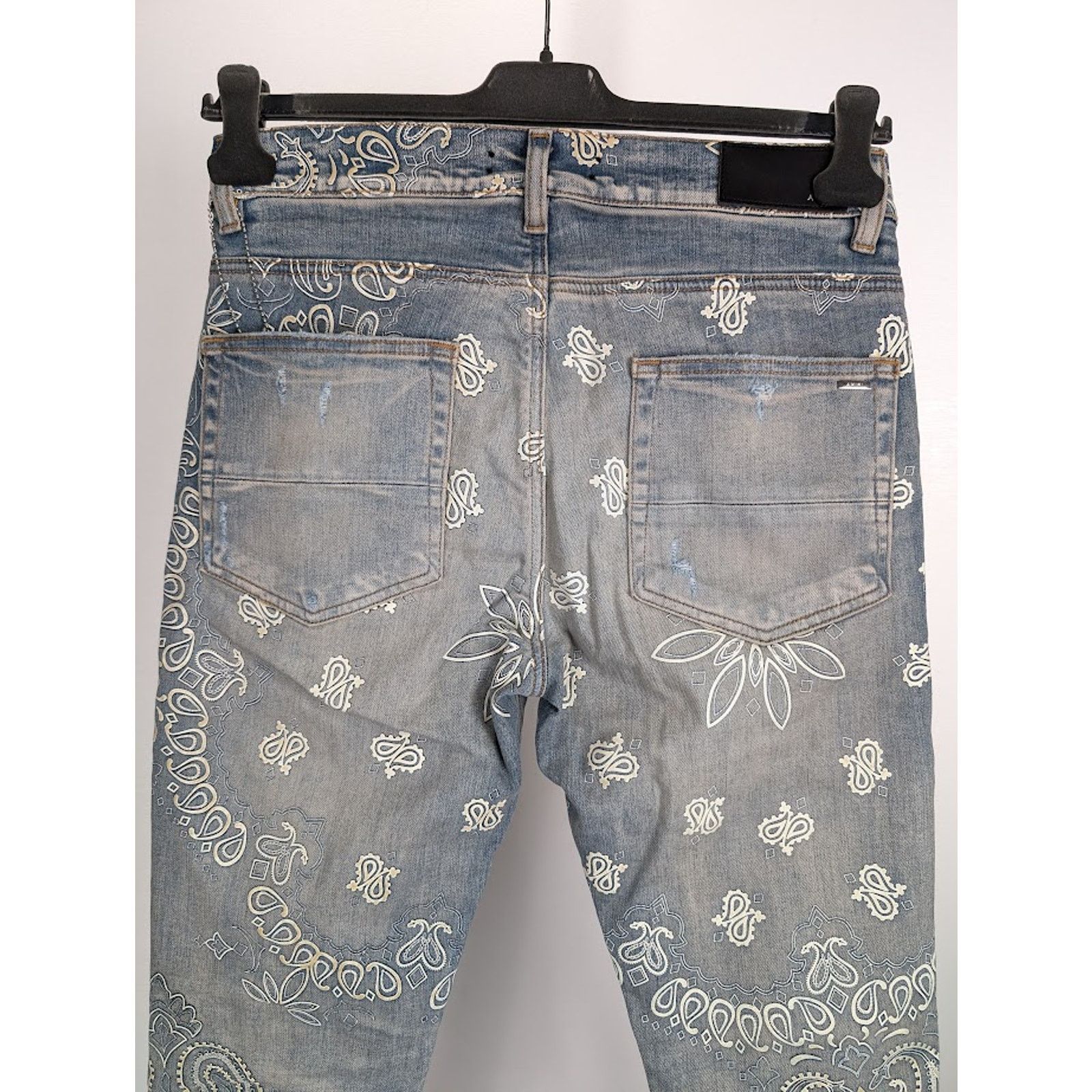 Amiri o1rshd1 Q:2 / Flocked Bandana Jeans in Clay Indigo Size US 31 - 13 Thumbnail
