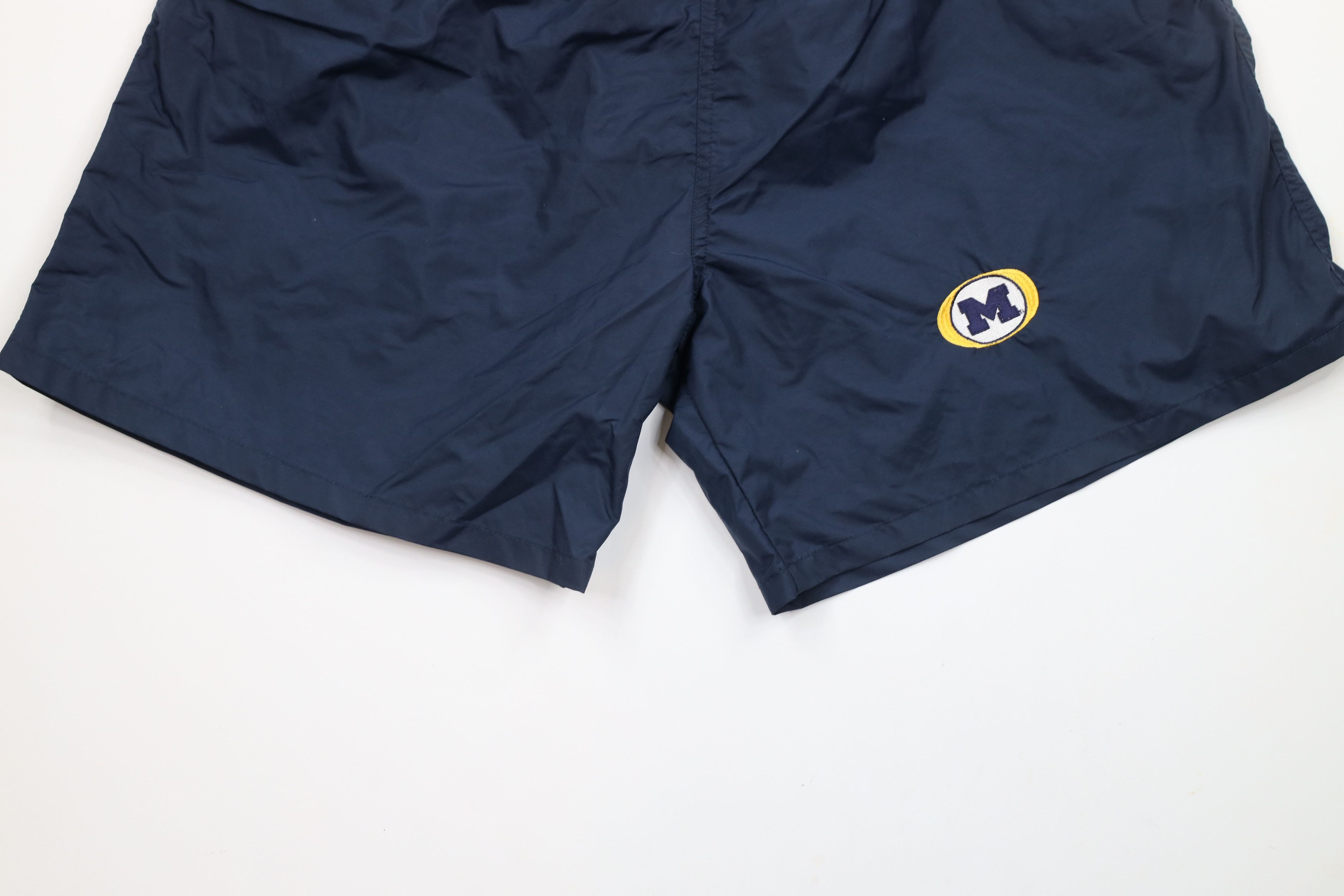 Vintage Vintage 90s Block M University of Michigan Lined Shorts Blue Size US 38 / EU 54 - 4 Thumbnail