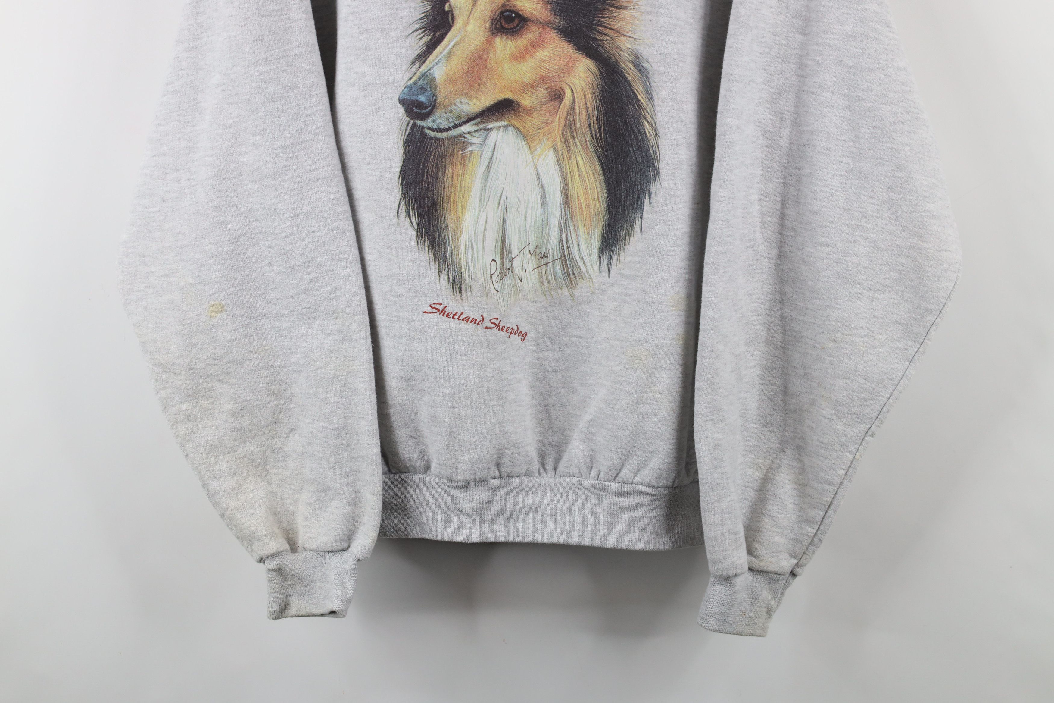 Vintage Vintage 90s Shetland Sheepdog Crewneck Sweatshirt Gray Size US L / EU 52-54 / 3 - 3 Thumbnail