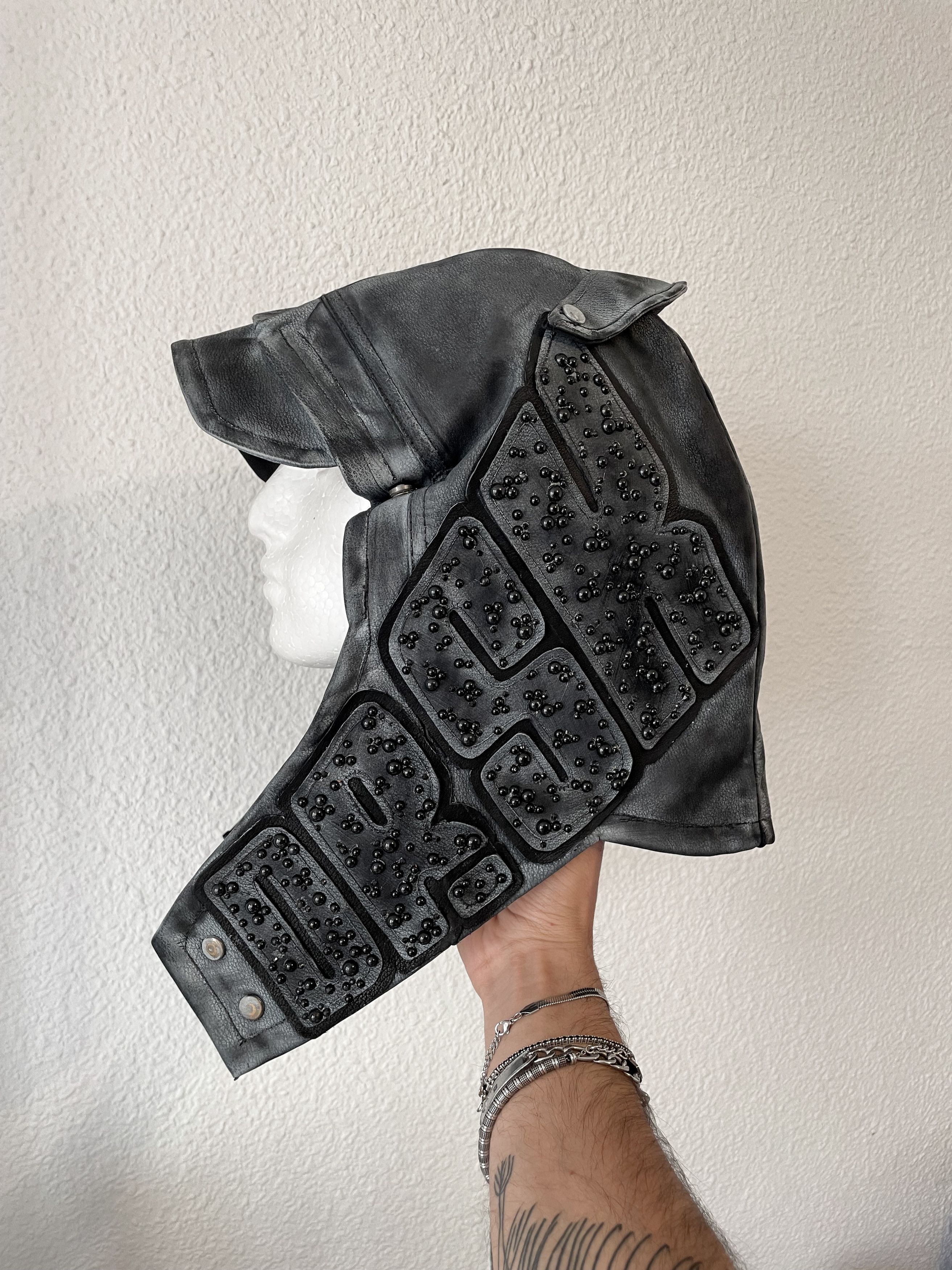 Handmade × Leather DR.SK'hood Black leather skimask Size ONE SIZE - 1 Thumbnail
