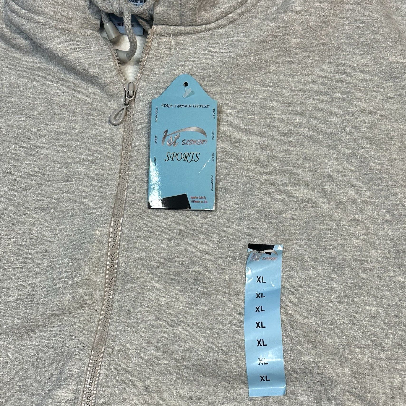 Element VINTAGE 1ST ELEMENT SPORT HOODIE Mens Hoodie XL Heather Grey Zip 90s Signature Series Deadstock NWT Size US XL / EU 56 / 4 - 3 Thumbnail