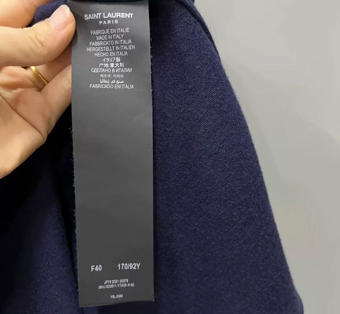 Saint Laurent Paris × Yves Saint Laurent Saint Laurent SLP navy YSL jacket 2412-Nextarrow Size M / US 6-8 / IT 42-44 - 4 Thumbnail