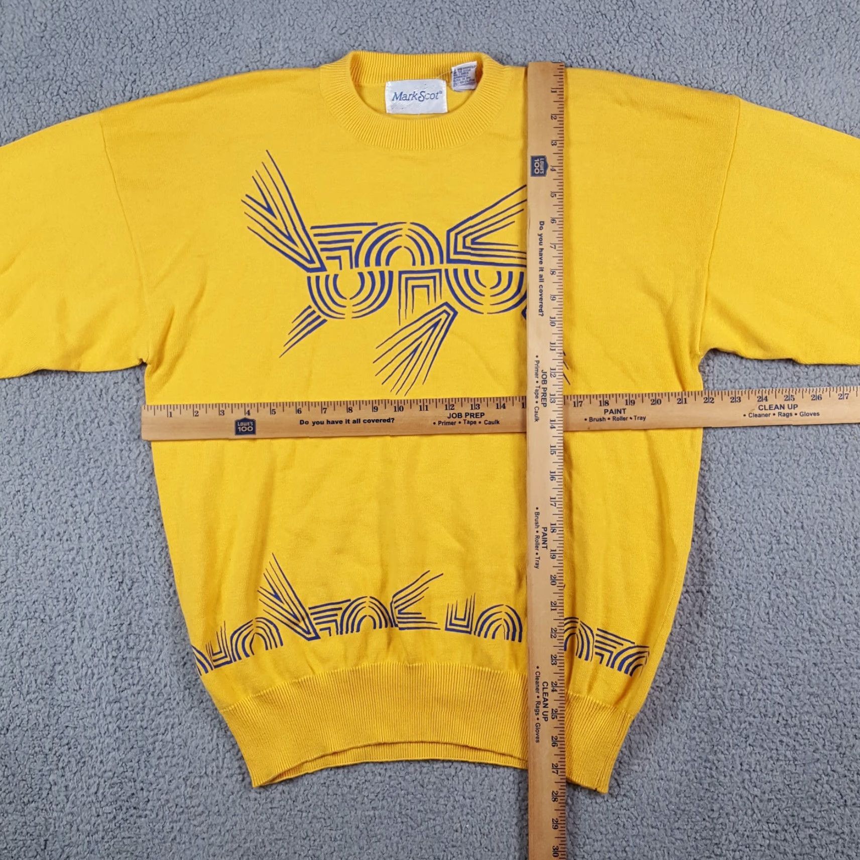 Vintage Vintage Mark Scot Women's Sweater Pullover Long Sleeve Crew Neck Knit Cotton Casual Retro 90s 00s Art Golf Preppy XL Yellow Size XL / US 12-14 / IT 48-50 - 7 Thumbnail