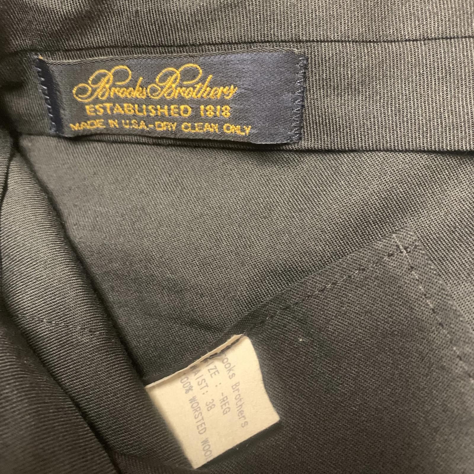 Brooks Brothers Brooks Brothers Men's Size 38 REG Black 100% Worsted Wool Size 46R - 8 Thumbnail