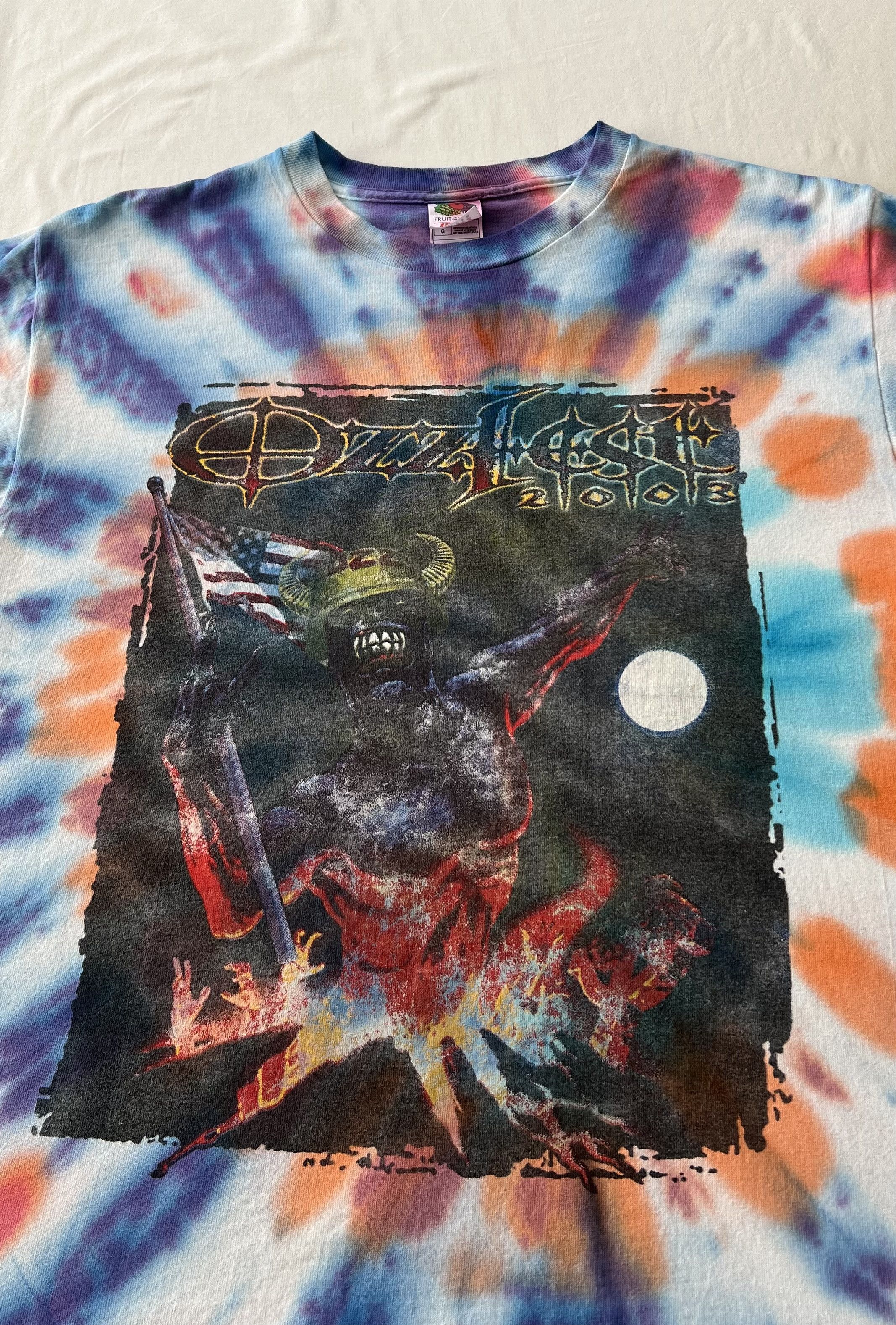 Band Tees Vintage 2003 Ozzy Osbourne Ozzfest Korn Tie Dye T-shirt Size US L / EU 52-54 / 3 - 3 Thumbnail
