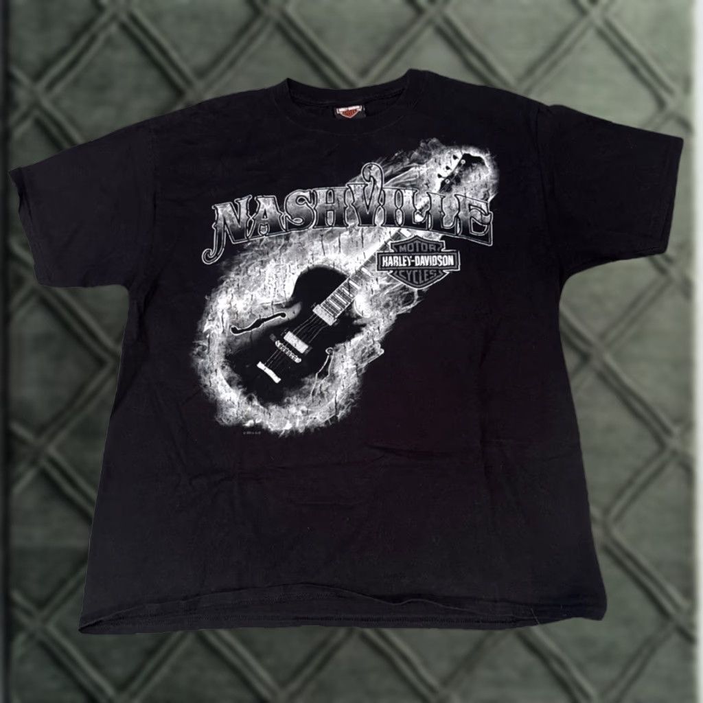 Harley Davidson Harley-Davidson Motorcycles Nashville Guitar Skeleton Biker Black T-Shirt Large Size US L / EU 52-54 / 3 - 1 Thumbnail