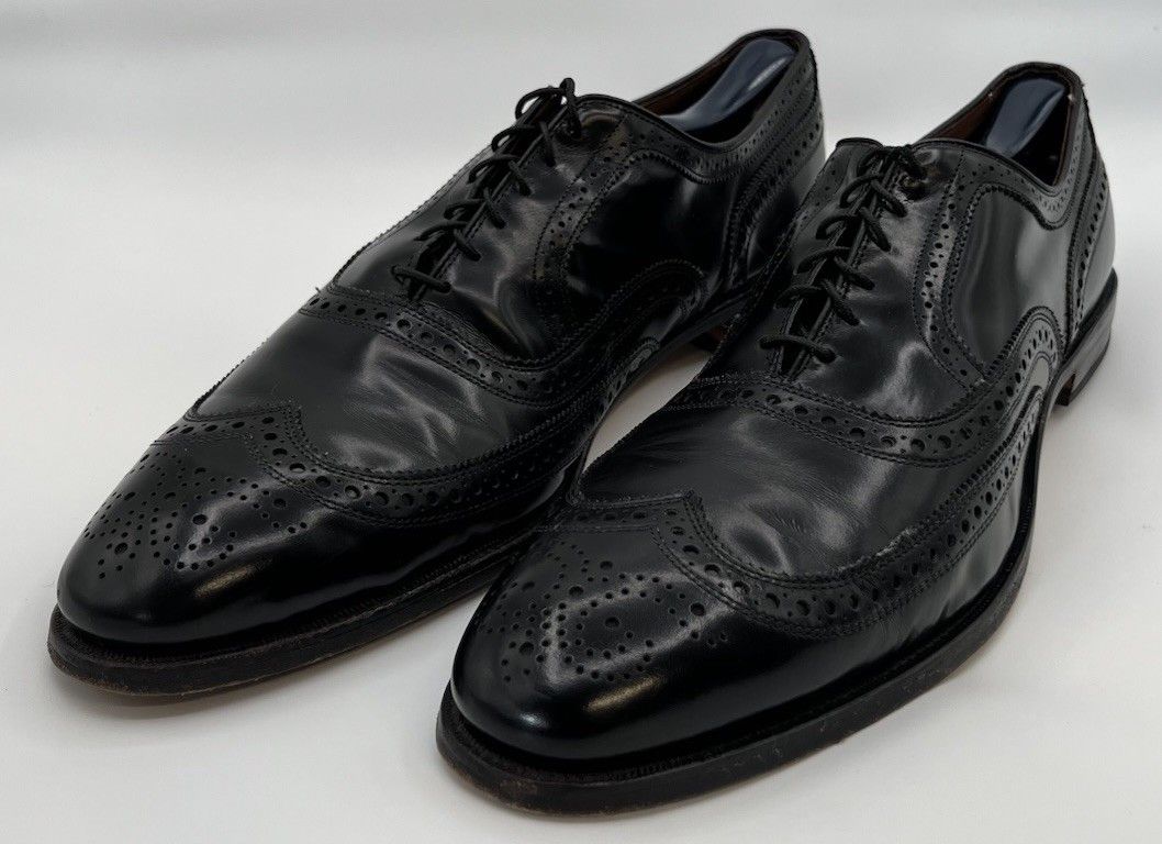 Allen Edmonds Allen Edmonds "MCALLISTER" Wingtip Black Leather Oxford 15AA Size US 15 / EU 48 - 2 Thumbnail