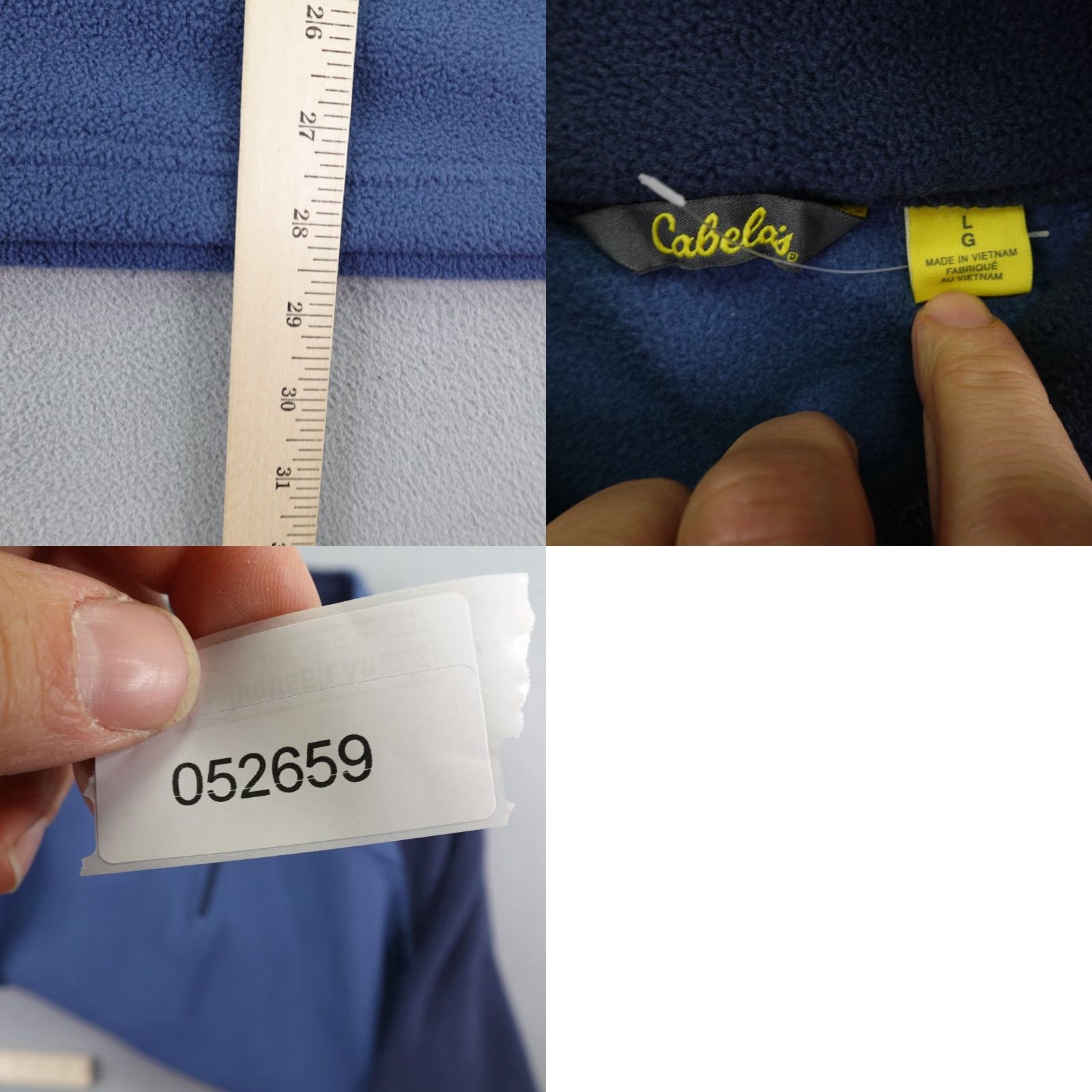 Vintage Cabelas Sweater Mens Large Blue Fleece Pullover 1/4 Zip Pullover Midlayer Raglan Size US L / EU 52-54 / 3 - 8 Thumbnail