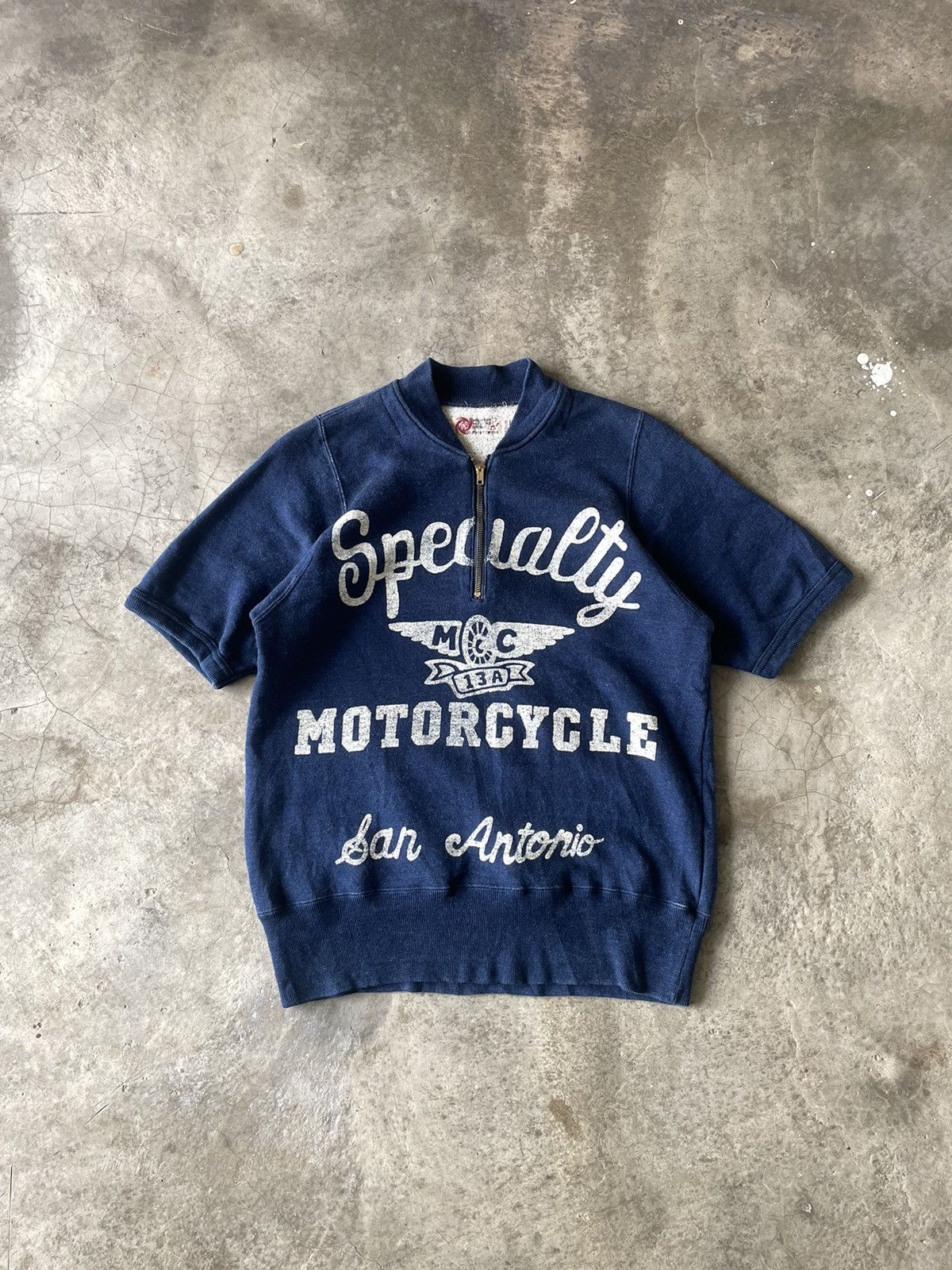 Japan Blue Midcentury Wild Hot Rod Surfbeat (WMS) Motorcyles sweatshirt Size US M / EU 48-50 / 2 - 1 Thumbnail