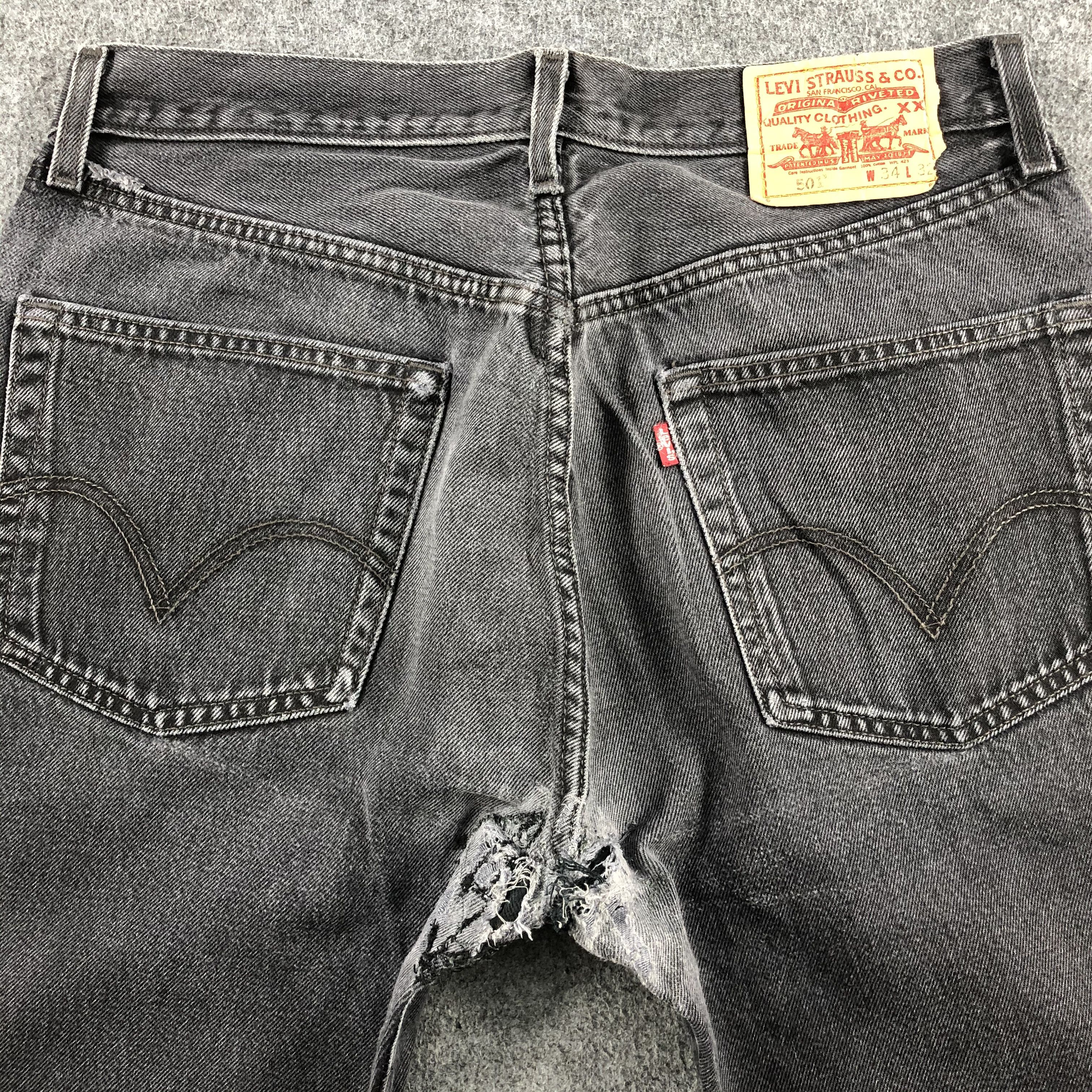 Levi's Vintage Distress Levis 501 Jeans-J1438 Size US 33 - 4 Thumbnail