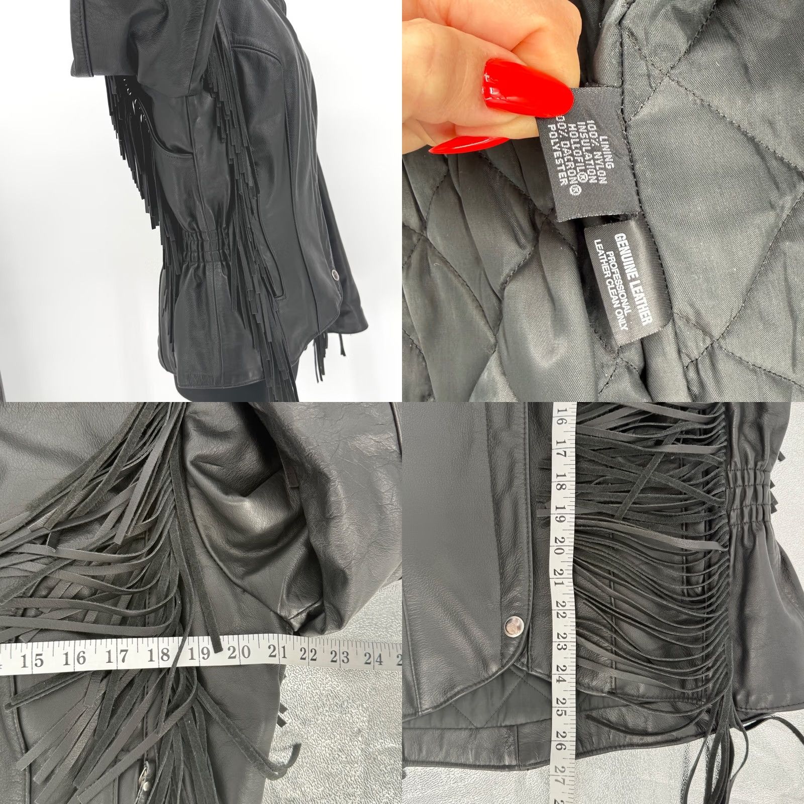 Harley Davidson VINTAGE Harley Davidson Womens Black Leather Fringe Motorcycle Jacket Sz Medium Size M / US 6-8 / IT 42-44 - 10 Thumbnail