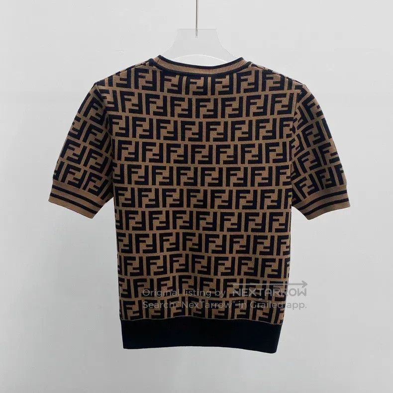 Fendi Fendi Caramel full print round neck short-sleeve sweater Size XXS / US 00 / IT 34 - 2 Thumbnail