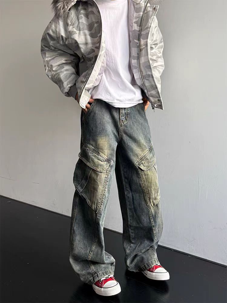 Vintage Vintage washed multi-pocket baggy work jeans Size US 32 / EU 48 - 3 Thumbnail