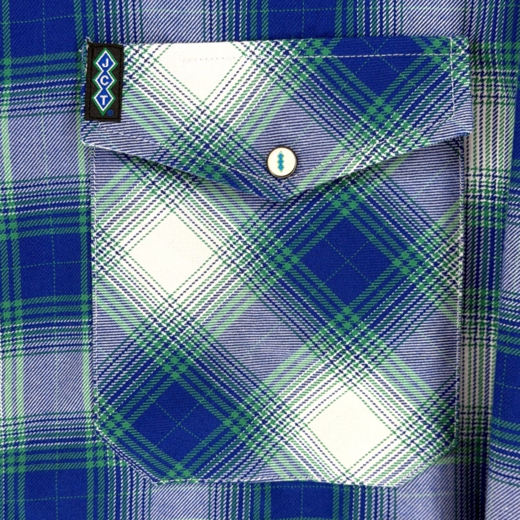 Vintage Dixxon Flannel Company Shirt Plaid JCT Blue/Green/White 3X Mens Big & Tall Button-Up Pockets Wrinkle Resistant D-Tech Size US XXL / EU 58 / 5 - 4 Thumbnail